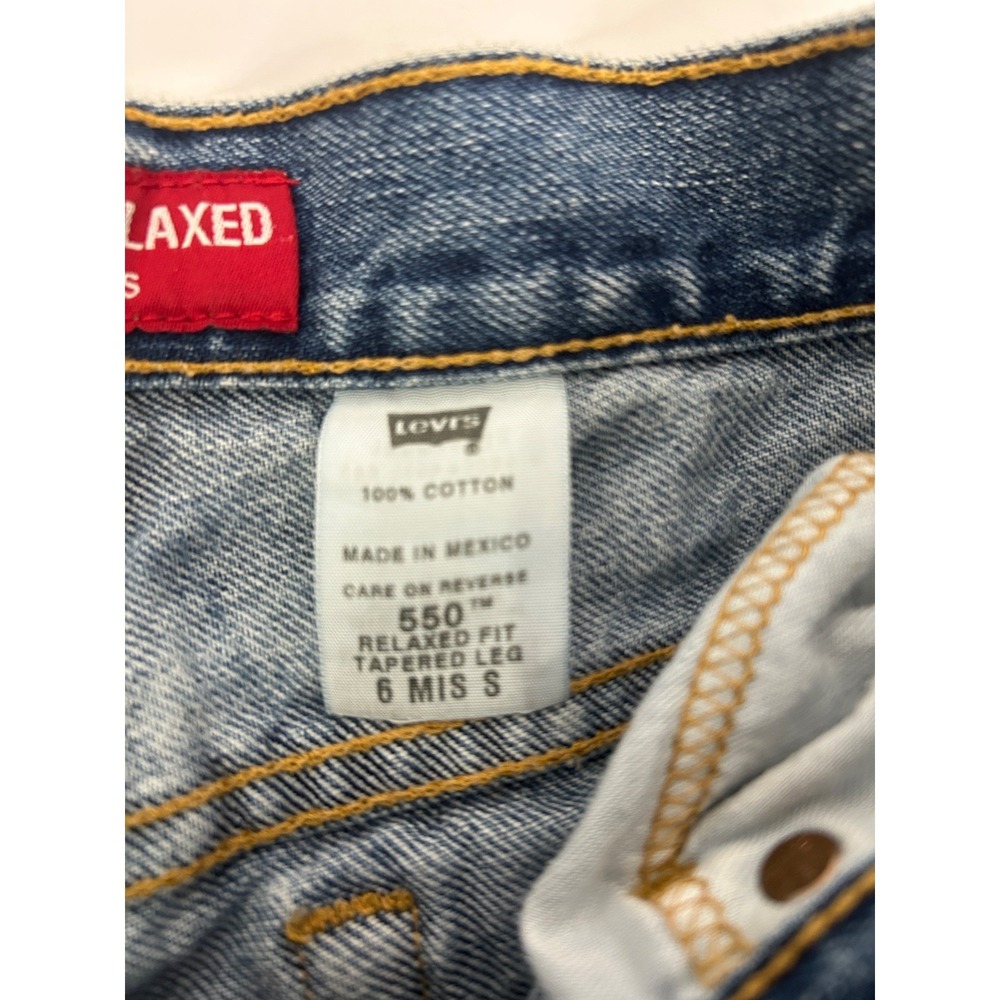 Levi's 550 Classic Relaxed Jeans Sz 6 Multi-Color Star Handmade Embellishments - Picture 8 of 9